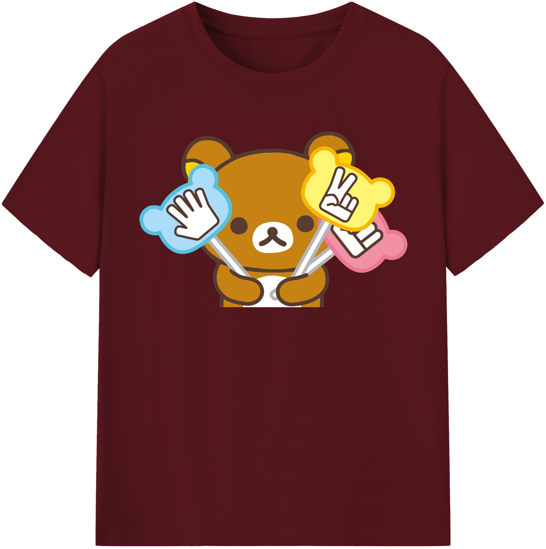 （画像用） リラックマ リラックマ キイロイトリ Rilakkuma Korilakkuma Kiiroitori 綿100％半袖Tシャツ（フロントプリント）